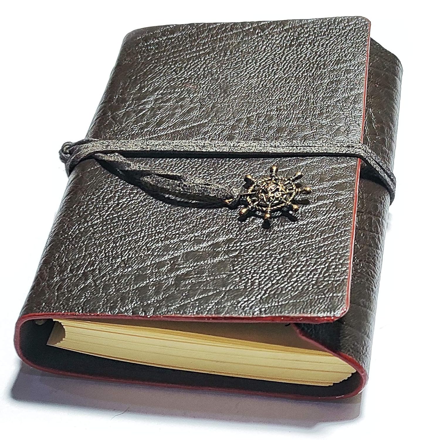 Mridshala Handmade PU Leather, Handcrafted Regular Diary/Personal Organiser/Notebook/Journal Size 6X4 (BL)