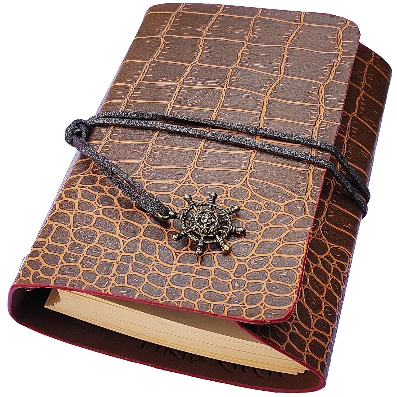 Mridshala Handmade PU Leather, Handcrafted Regular Diary/Personal Organiser/Notebook/Journal (LB)