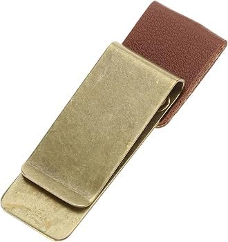 Mridshala Stainless Steel Gold Leather Money Clip for Men  Magnetic Slim Wallet Alternative | Rustproof & Gift Boxed