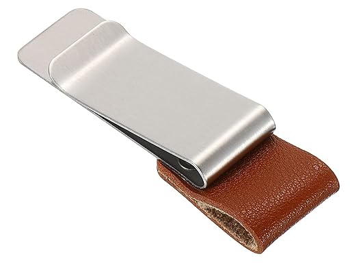 Mridshala Stainless Steel Silver Leather Money Clip for Men  Magnetic Slim Wallet Alternative | Rustproof & Gift Boxed